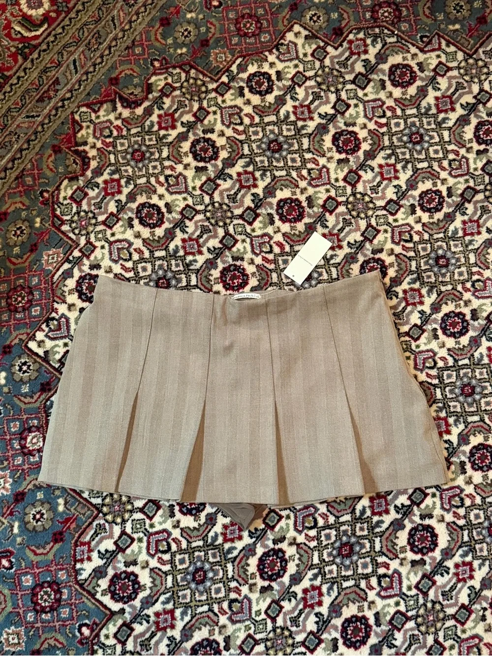 Abercrombie & Fitch Beige Mini Pleated Skort